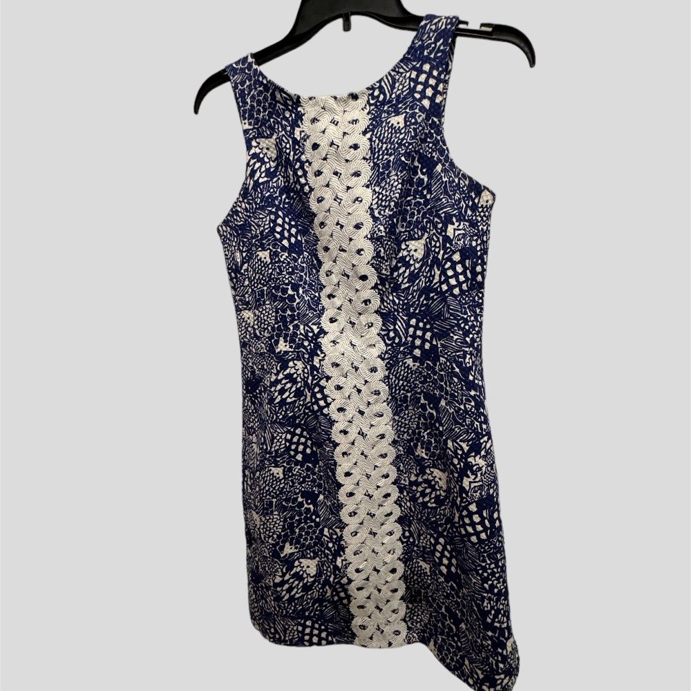 Lilly Pulitzer lace trim with exposed zip sheath dress size 2